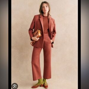 Sezane Martin Crop Trousers Hazelnut - Size 4